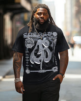 Men's Plus Size Culture and Music Festival Totem Magic Hip Hop Round Neck Short Sleeve T-Shirt